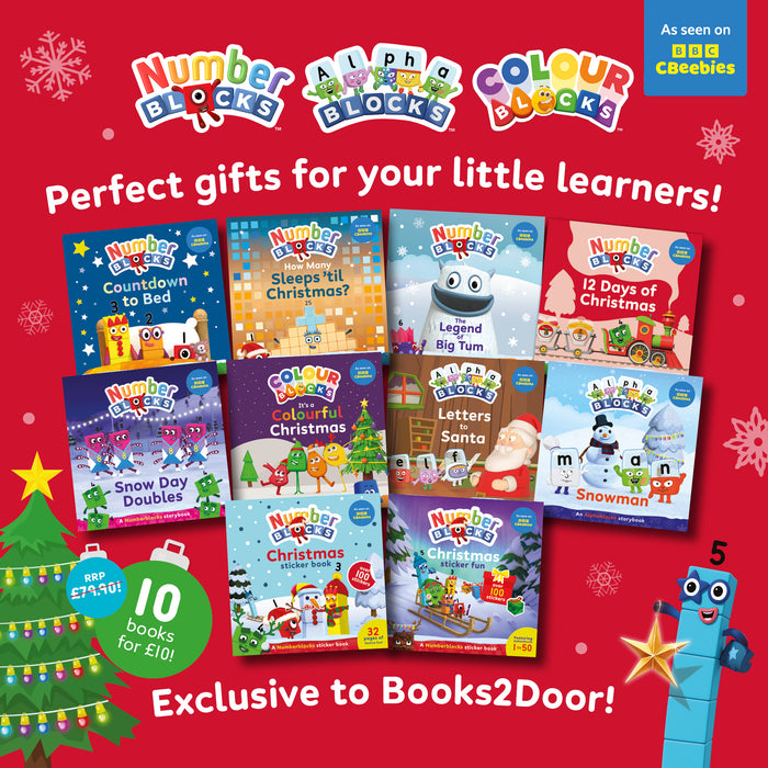 Numberblocks, Alphablocks and Colourblocks Christmas Countdown Collection 10 Books Set - Ages 3+ - Paperback