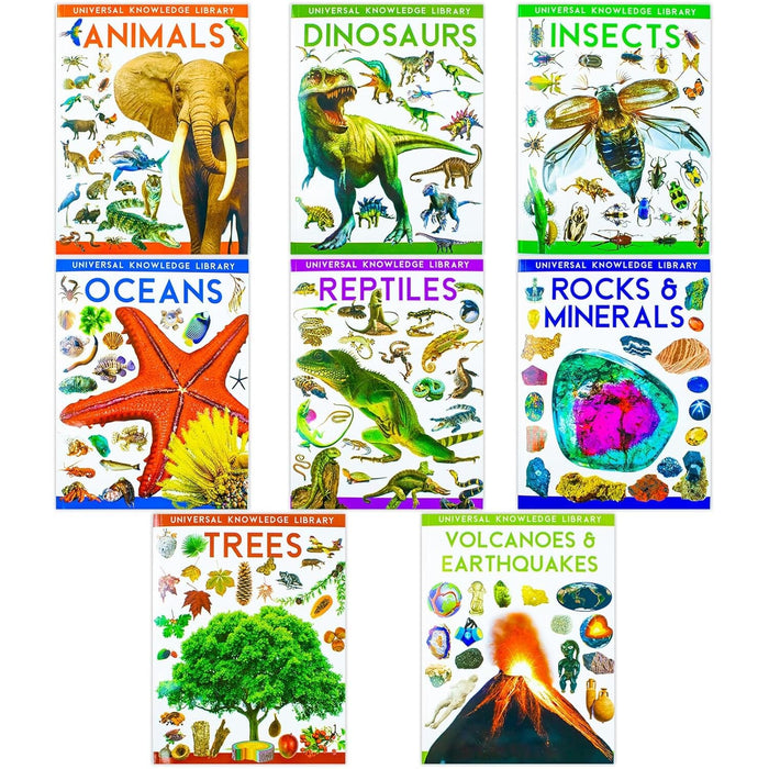 Universal Knowledge Library Series: Animals and Nature 8 Books Collection Set - Ages 7+ - Paperback