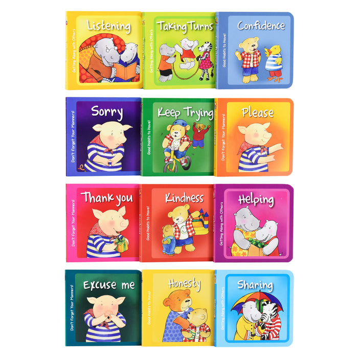 A Case of Good Manners 12 Children's Board Books by Karen Carter, Jenny Feely - Ages 0-5 - Board Books