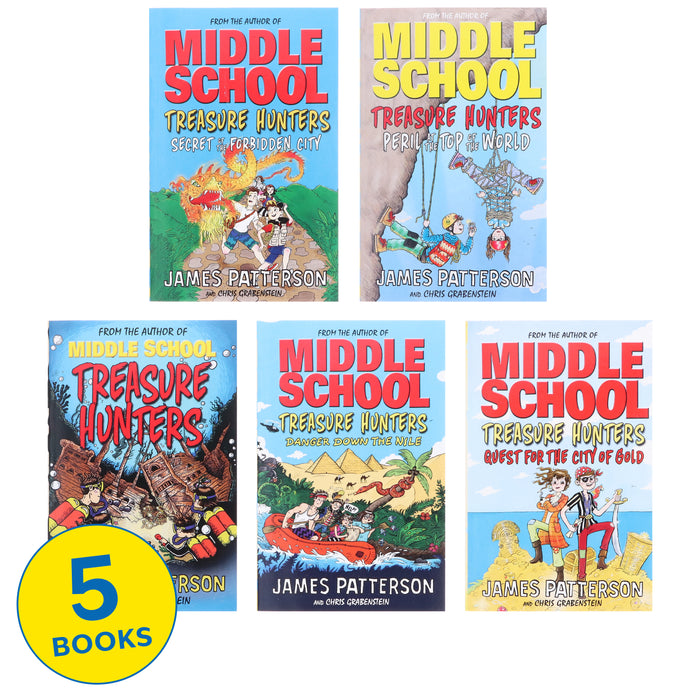 Middle School Treasure Hunters Series by James Patterson 5 Books Collection Set - Ages 9-11 - Paperback