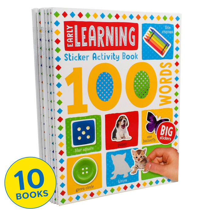 My First 100 Words Home Learning Sticker Activity 10 Books Set - Ages 3+ - Paperback