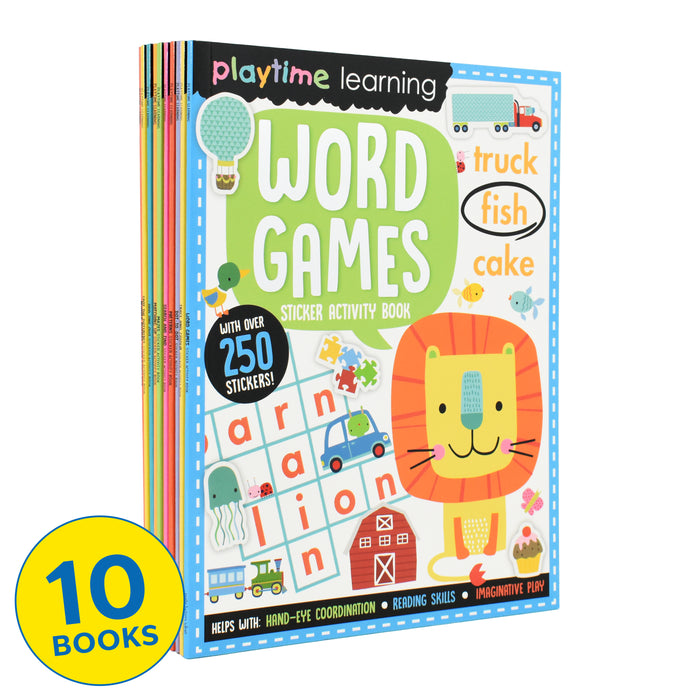 Playtime Learning Numbers Words Colours Sticker Activity 10 Books Set by Make Believe Ideas – Ages 4+ - Paperback