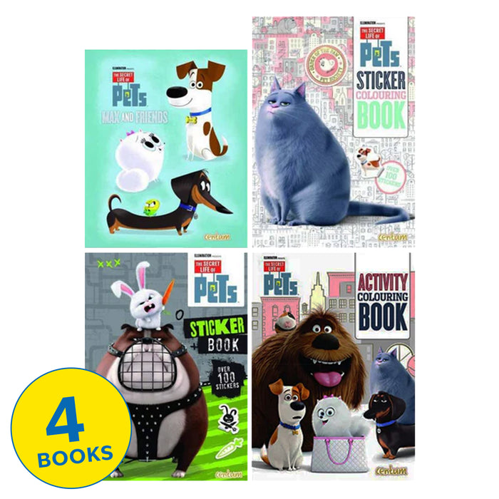 The Secret Life of Pets Sticker, Activity Colouring 4 Books Collection Set - Ages 3+ - Paperback/Hardback