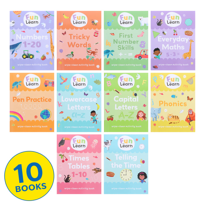 Wipe and Clean workbook Activity 10 Books Collection Set - Ages 3+ - Paperback