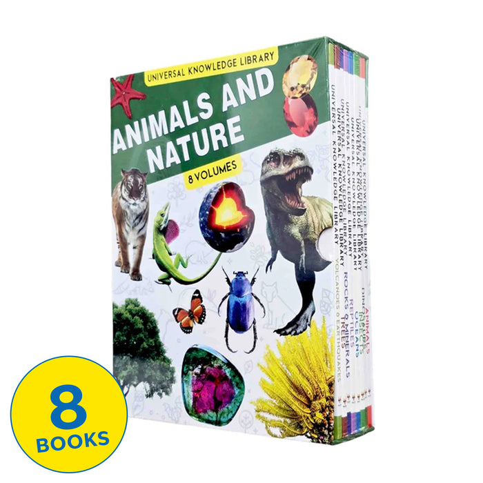 Universal Knowledge Library Series: Animals and Nature 8 Books Collection Set - Ages 7+ - Paperback