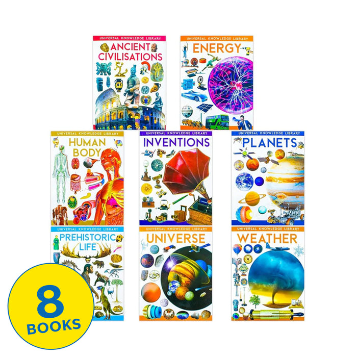 Universal Knowledge Library Series: Science and History 8 Books Collection Set - Ages 7+ - Paperback