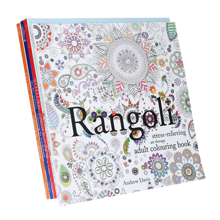 Colouring for Mindfulness 4 Books Collection Set (Rangoli, Secret Paris, Secret Japan & Dream Cities) - Non-Fiction - Paperback